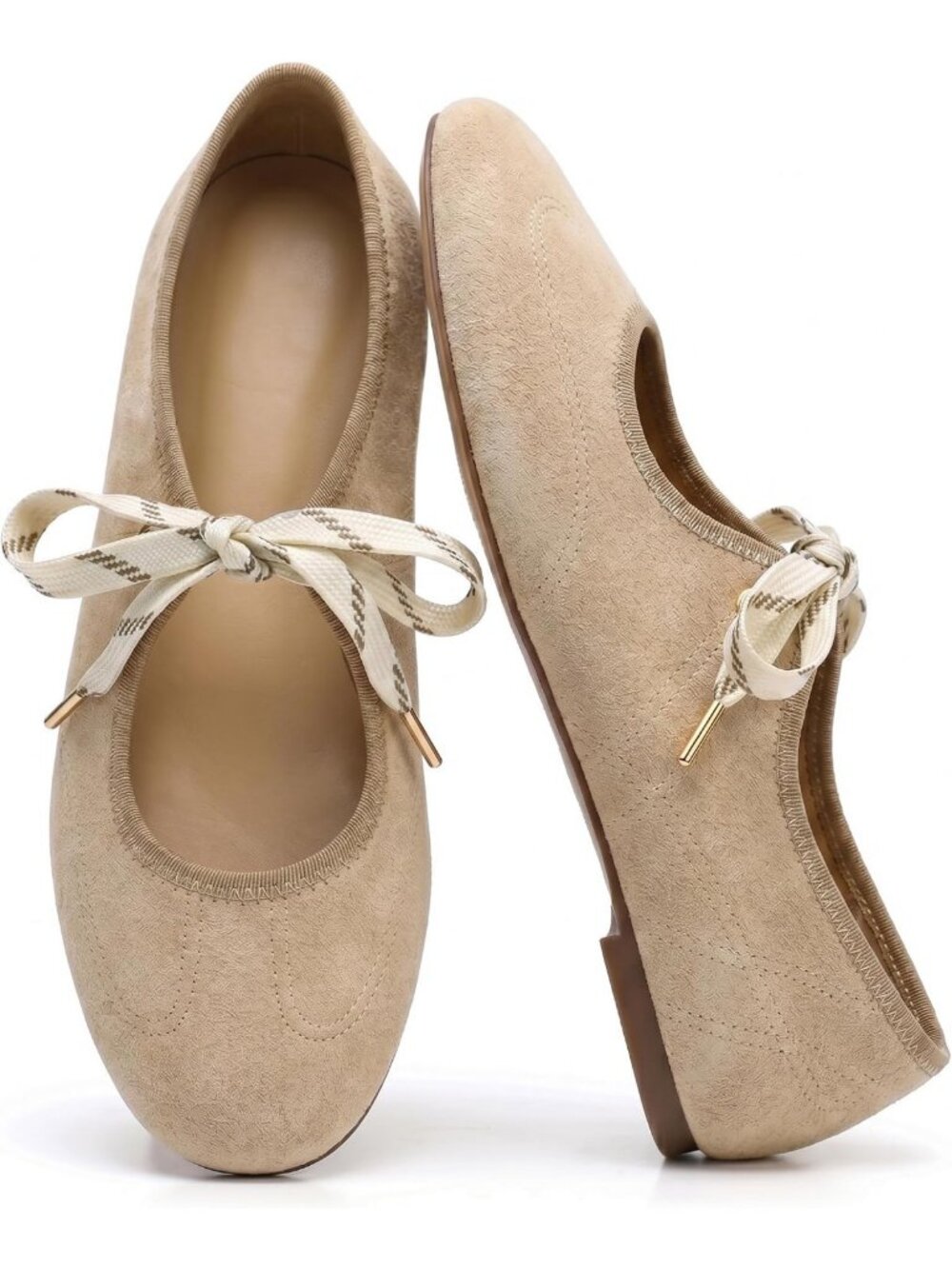 Chic Lace-Up Ballet Flats for Women | Round Toe Mary Jane Ballerina Shoes